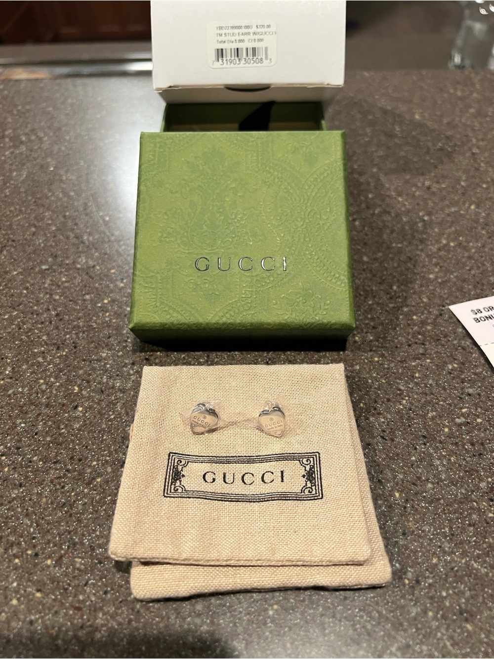 Gucci Silver Heart Stud Earrings sterling silver
